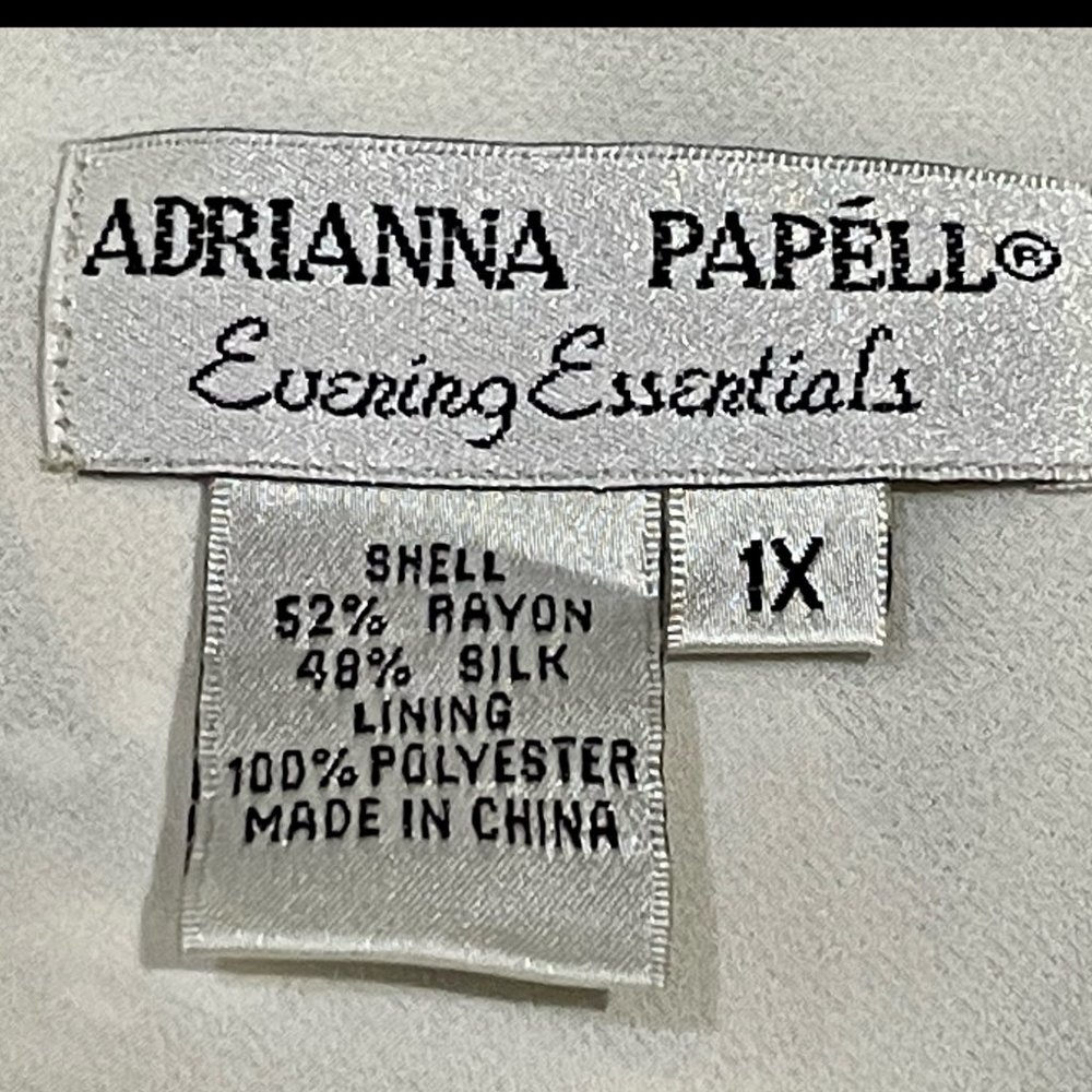 ▪️ADRIANNA PAPELL▪️Bead Embellished Floral Overlay Silk Blend Evening Blouse - Picture 6 of 11